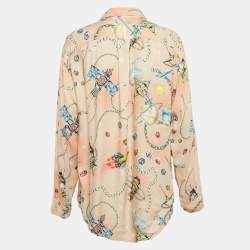 Love Moschino Multicolor Viscose Button Front Oversized Shirt M