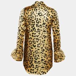 Love Moschino Brown Leopard Print Satin Mini Dress S