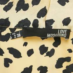 Love Moschino Brown Leopard Print Satin Mini Dress S