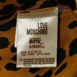 Love Moschino Brown Leopard Print Satin Mini Dress S