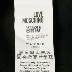 Love Moschino Black Viscose Heart Detail Mini Long Sleeve Dress S