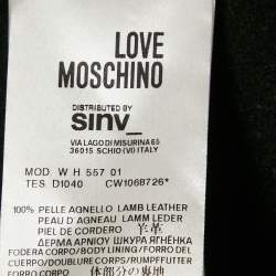 Love Moschino Black Spider Web Print Leather Riders Jacket S