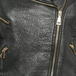 Love Moschino Black Spider Web Print Leather Riders Jacket S