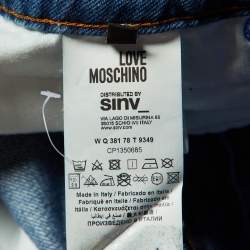 Pre Owned Love Moschino Blue Distressed Denim Regular Fit Jeans M/Waist 32"
