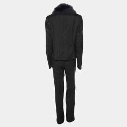Love Moschino Dark Grey Virgin Wool Fur Suit M