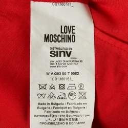 Love Moschino Red Satin Silk Waist Tie-Up Sleeveless Maxi Dress M