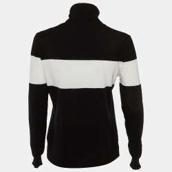 Pre Owned Love Moschino Black Logo Knit Turtle Neck Sweater M
