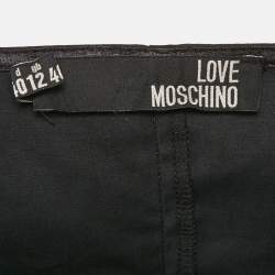 Love Moschino Black Cotton Waist Metal Embellished Short Dress L