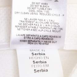Love Moschino White Textured Cotton Pleated Bottom Mini Skirt M