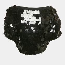 Love Moschino Black Sequined Knit Short Sleeve Cardigan L