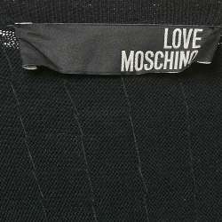 Love Moschino Black Sequined Knit Short Sleeve Cardigan L
