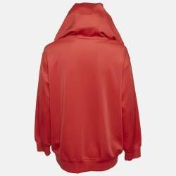 Love Moschino Red Logo Print Jersey Zip-Up Hoodie S