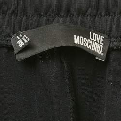 Love Moschino Black Logo Printed Jersey Track Pants M