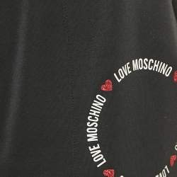 Love Moschino Black Logo Printed Jersey Track Pants M