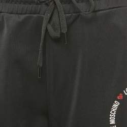 Love Moschino Black Logo Printed Jersey Track Pants M