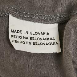 Pre Owned Love Moschino Grey Jersey and Satin Sleeveless Midi Dress S