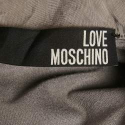 Pre Owned Love Moschino Grey Jersey and Satin Sleeveless Midi Dress S