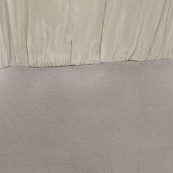 Pre Owned Love Moschino Grey Jersey and Satin Sleeveless Midi Dress S