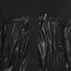 Pre Owned Love Moschino Black Jersey Nylon Hoodie Jacket M