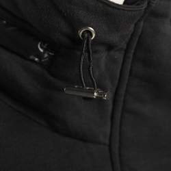 Pre Owned Love Moschino Black Jersey Nylon Hoodie Jacket M