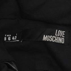 Pre Owned Love Moschino Black Jersey Nylon Hoodie Jacket M