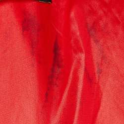 Pre Owned Love Moschino Red Quilted Nylon Zip Up Jacket M