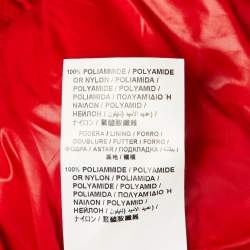 Pre Owned Love Moschino Red Quilted Nylon Zip Up Jacket M