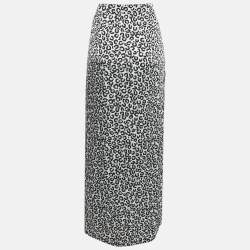 Pre Owned Love Moschino Monogram Leopard Print Crepe Maxi M