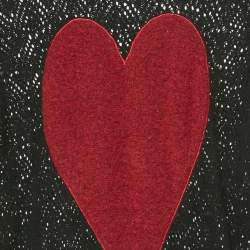 Pre Owned Love Moschino Black Patterned Knit Heart Patch Detail Sweater S