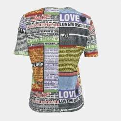 Pre Owned Love Moschino Multicolor All Over Print Jersey T-Shirt S