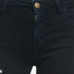 Pre Owned Love Moschino Dark Blue Distressed Denim Skinny Jeans S Waist 26"