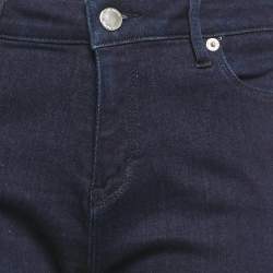 Pre Owned Love Moschino Dark Blue Love Moschino Print Denim Stretch Skinny Fit Jeans L Waist 31"
