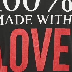 Pre Owned Love Moschino Black 100% Made With Love Logo Print Cotton T-Shirt S