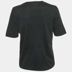 Pre Owned Love Moschino Black 100% Made With Love Logo Print Cotton T-Shirt S