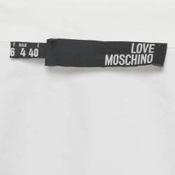 مملوكة مسبقًا Love Moschino White Beaded Cotton Shirt S