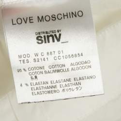 مم�لوكة مسبقًا Love Moschino White Beaded Cotton Shirt S