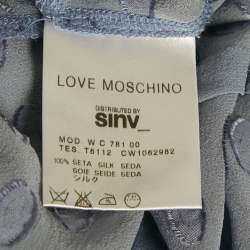 Pre Owned Love Moschino Lavender Fil Coupe Silk Frill Detail Sheer Top S