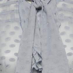 Pre Owned Love Moschino Lavender Fil Coupe Silk Frill Detail Sheer Top S