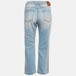 Pre Owned Love Moschino Blue Embroidered Denim Jeans S Waist 30"