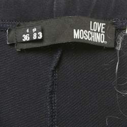 Pre Owned Love Moschino Blue Love Applique Cotton Knit Sweat Pants S