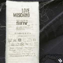 Pre Owned Love Moschino Blue Love Applique Cotton Knit Sweat Pants S