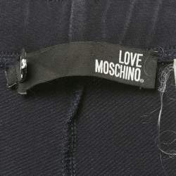 Pre Owned Love Moschino Blue Love Applique Cotton Knit Sweat Pants S