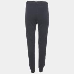 Pre Owned Love Moschino Blue Love Applique Cotton Knit Sweat Pants S