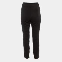 Pre Owned Love Moschino Black Quilted Crepe Trousers L