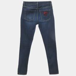 مملوكة مسبقًا Love Moschino Navy Blue Denim Jeans S Waist 26"