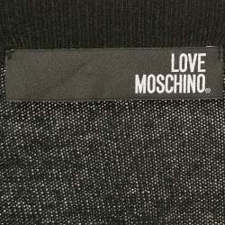 Pre Owned سويت شيرت لوف موسكينو صوف مزيج أسود بنقشة قلب مقاس متوسط - ميديوم