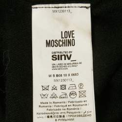 Pre Owned سويت شيرت لوف موسكينو صوف مزيج أسود بنقشة قلب مقاس متوسط - ميديوم