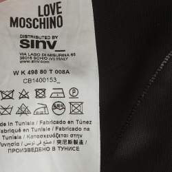 Pre Owned معطف لوف موسكينو من الصوف مزين بحزام مقاس صغير (سمول)