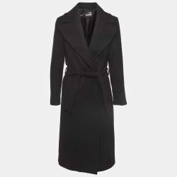 Pre Owned معطف لوف موسكينو من الصوف مز ين بحزام مقاس صغير (سمول)