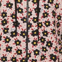 مملوكة مسبقًا جاكيت لوف موسكينو زهري فاتح بنقشة زهور من قطن محبوك مقاس كبير - لارج